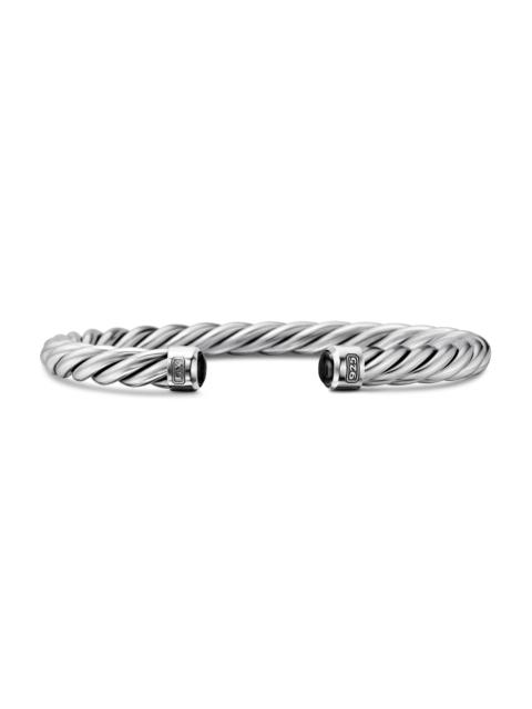 DAVID YURMAN Men's Cable Cuff Bracelet in Sterling Silver - Black Onyx
