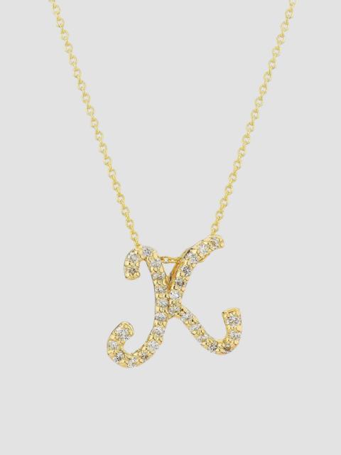 ROBERTO COIN Women's Tiny Treasures Script Initial 18K Yellow Gold, Ruby & 0.24-0.34 TCW Diamond Pendant Necklace