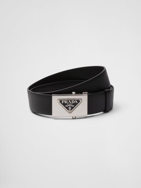 Saffiano leather belt