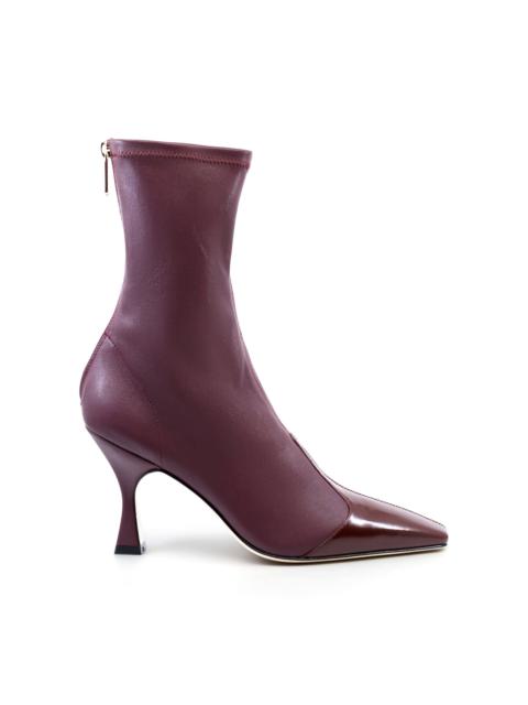 Studio Amelia Maverick Leather Ankle Boots burgundy