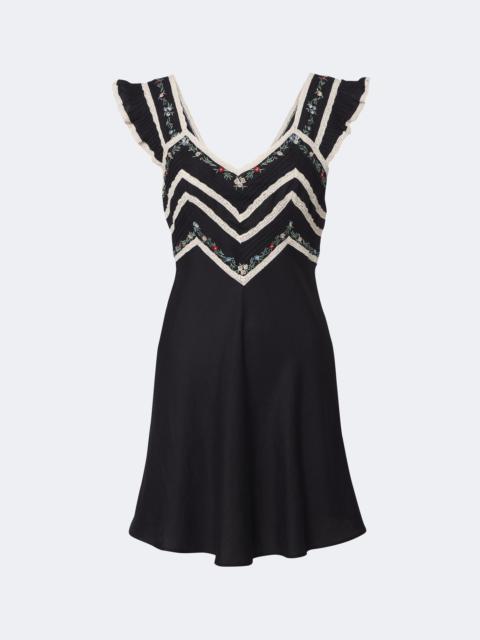 RIXO Diaz embroidered lace-trimmed minidress
