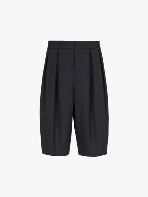 Black wool shorts