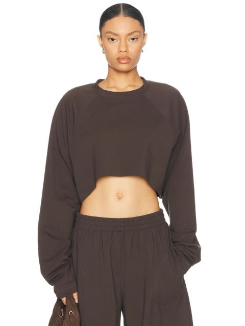 NORMA KAMALI Oversized Raglan Sleeve Cropped Top