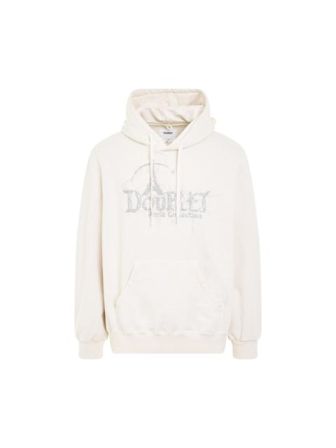 "DOUBLAND" Embroidery Hoodie in White