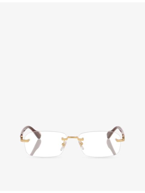 GUCCI GC002111 Rectangle-Frame Metal Eyeglasses