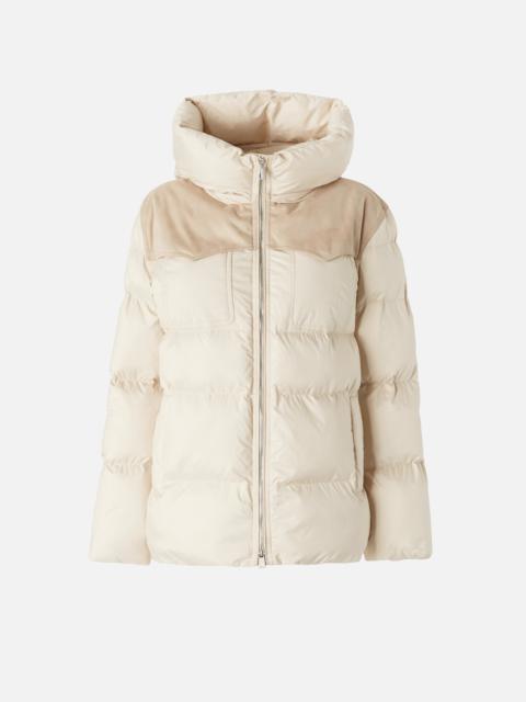 PINKO PADDED CROPPED PUFFER JACKET WITH CANVAS INSERT
