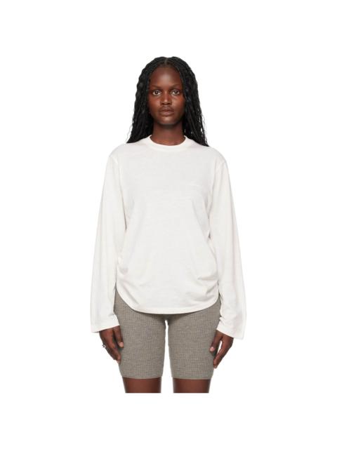 ESSENTIALS Off-White Holiday Embroidered Classic Fit Long Sleeve T-shirt