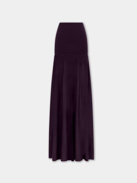rabanne MAGENTA WOOL LONG KNIT FLUID SKIRT