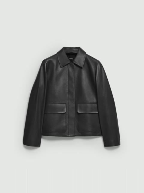 Theory Boxy Jacket in Leather