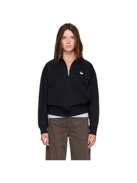 Maison Kitsuné Black Baby Fox Half Zipped Sweatshirt