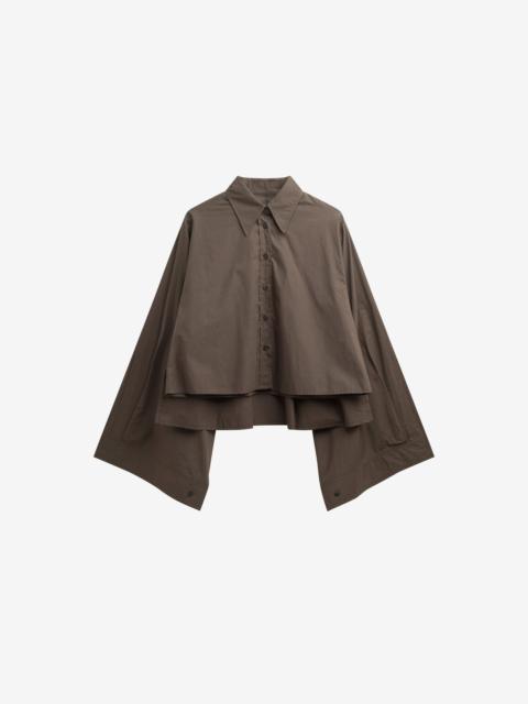 The Frankie Shop Dharoi Adjustable Sleeve Layered Shirt - Brown