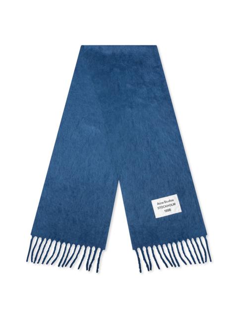 FRINGE ALPACA SCARF - DENIM BLUE