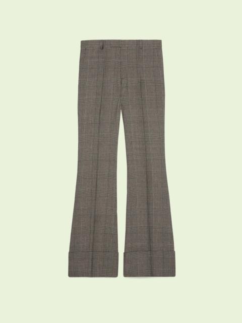 Prince of Wales wool linen pant