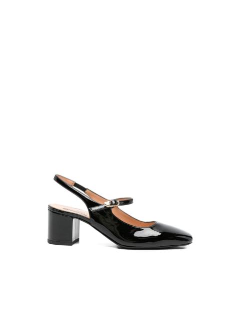Moschino square-toe leather pumps