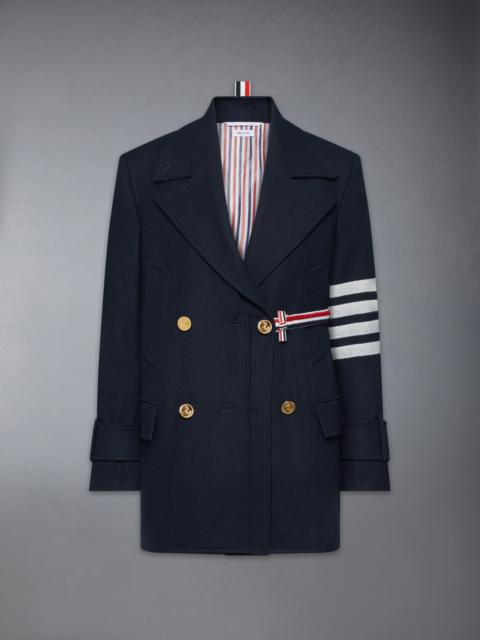 Thom Browne MELTON 4-BAR PEACOAT