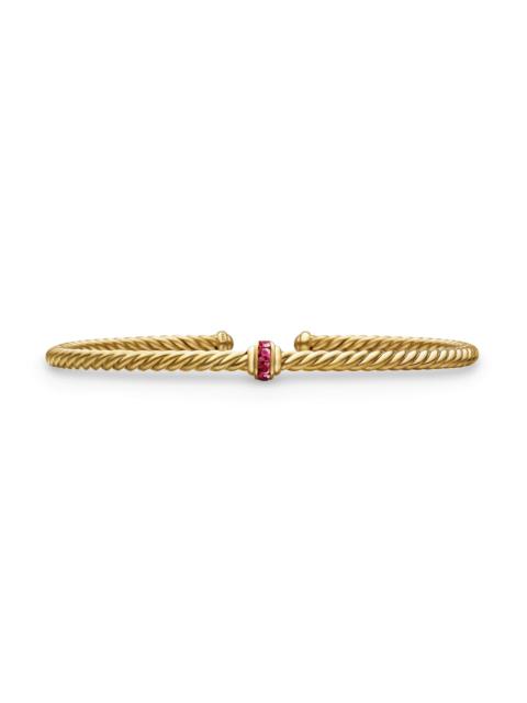 DAVID YURMAN Women's Cable Classics Center Station Bracelet in 18K Yellow Gold - Ruby