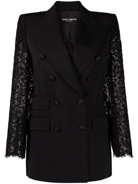 Dolce & Gabbana lace-sleeve blazer