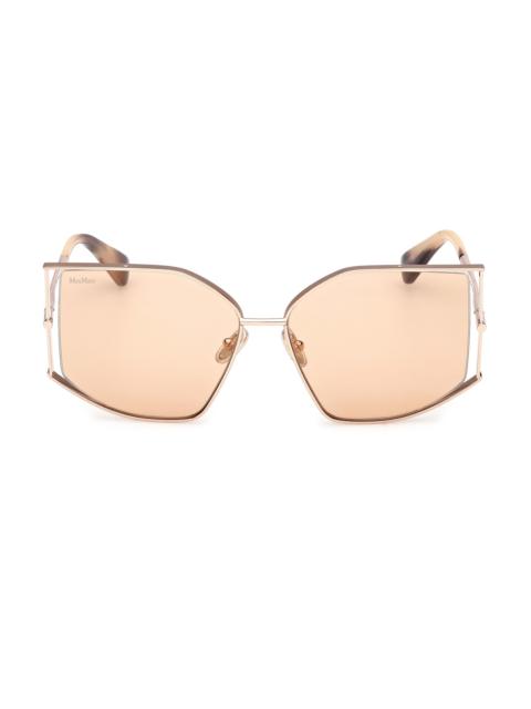 Max Mara Women's Menton-4 59MM Cat-Eye Sunglasses - Rose Gold Striped Camel