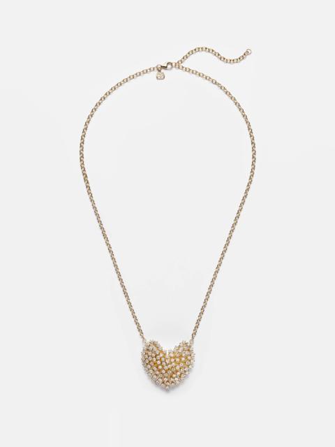 SYDNEY EVAN Heart Large 14kt gold pendant necklace with diamonds