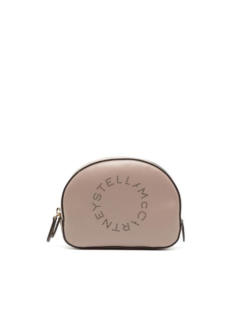 Stella McCartney cut out-logo zip-up make up bag