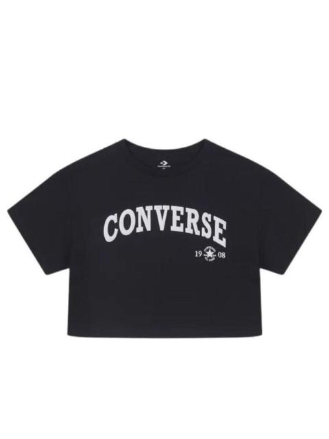 Converse (WMNS) Converse Retro Chuck Cropped T-Shirt 'Black' 10026367-A02