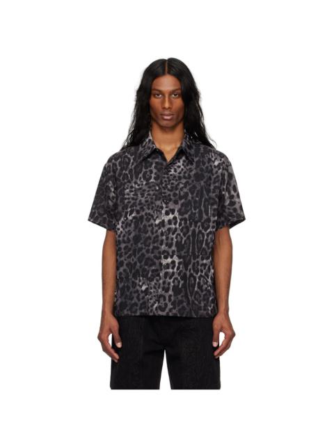Black & Gray Leopard Shirt