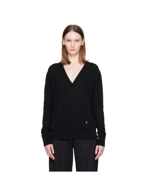 Balmain Black V-Neck Light Sweater