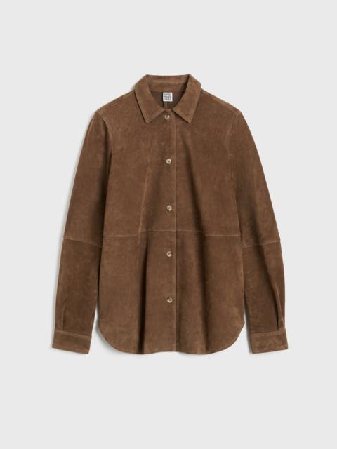 TOTEME Soft suede shirt tobacco