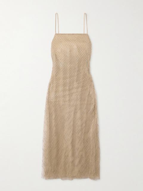 Ralph Lauren Donnely Crystal-embellished Tulle Midi Dress