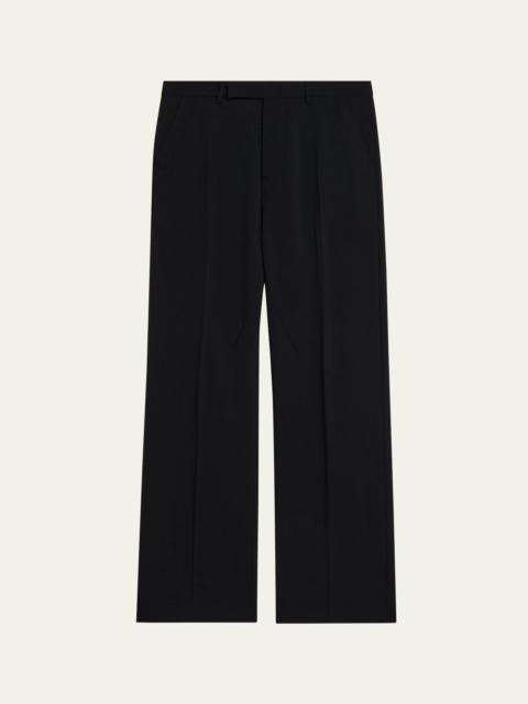 Rick Owens Men's Wool Grain Wide-Leg Trousers