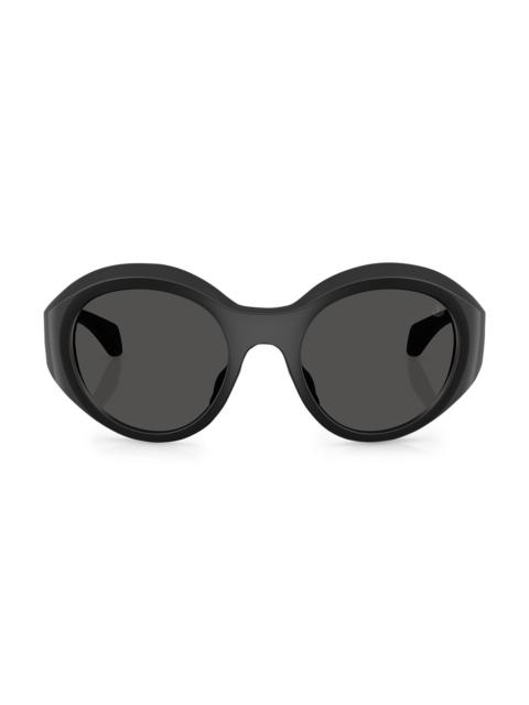 Moncler Men's Satellite 51MM Round Sunglasses - Black