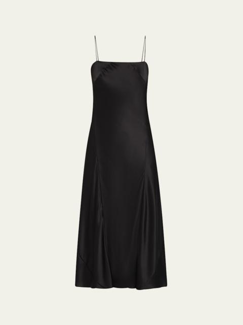 GIORGIO ARMANI Double Silk Satin Spaghetti-Strap Midi Dress