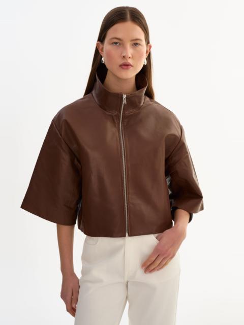 LAMARQUE ELIN | Funnel Neck Leather Jacket