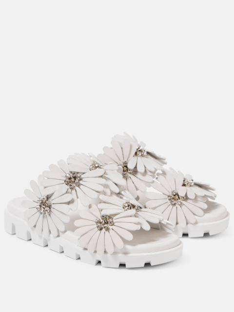 Christian Louboutin Flora Cool suede and leather slides
