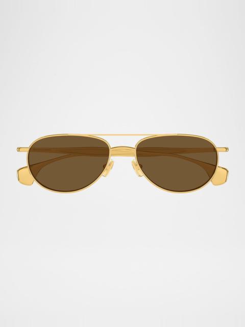 Bottega Veneta Fin Metal Aviator Sunglasses