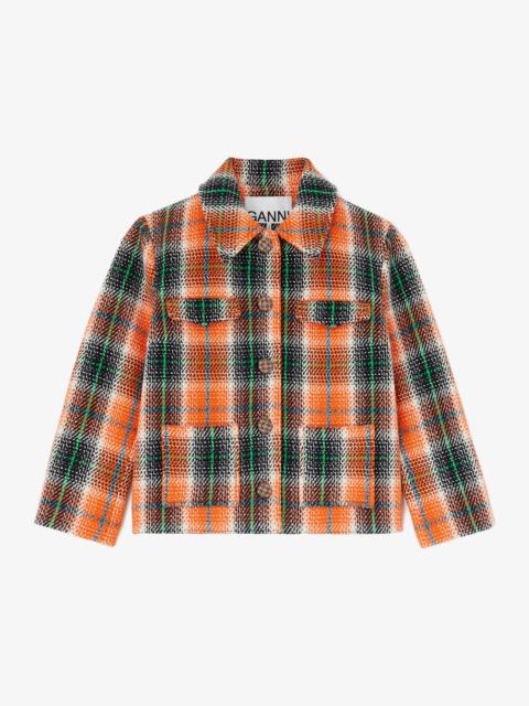 GANNI BLAZER IN GRAPHIC CHECK