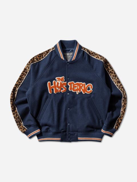 Hysteric Glamour Men's Bloody Hysteric Patch Stadium Jacket Blue