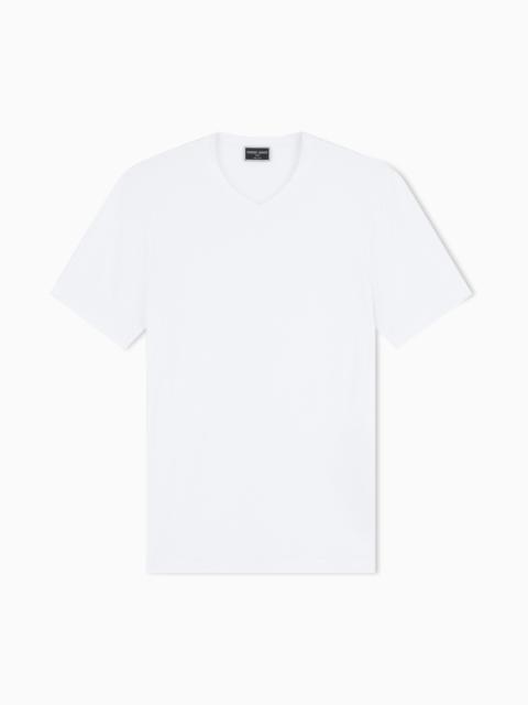 GIORGIO ARMANI V-neck T-shirt Icon in stretch viscose jersey
