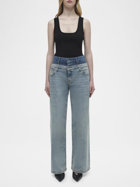 SIMKHAI Kove Double-Waist Jeans
