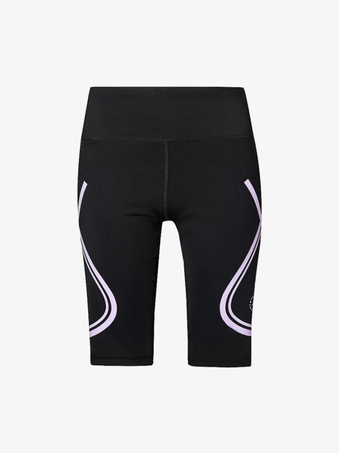 TruePace high-rise stretch-recycled polyester biker shorts