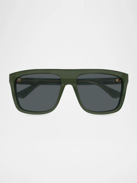 GUCCI Men's GG0748S Gucci Lines Square Injection Sunglasses