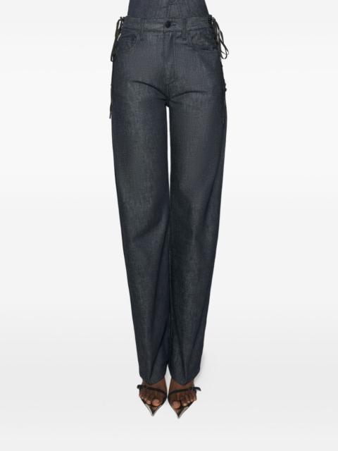 MUGLER lace-up straight jeans