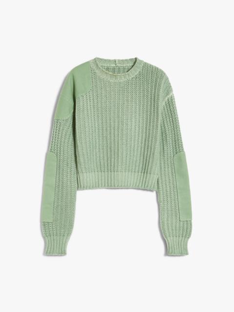 Max Mara Ribbed cotton oversized cropped pullover