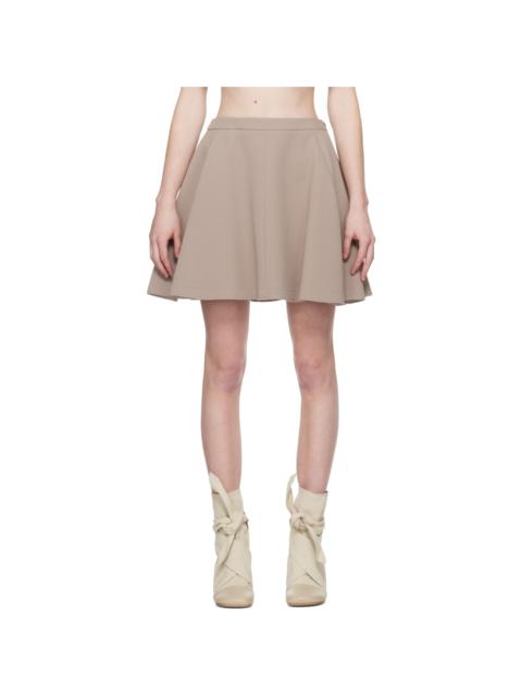 Taupe Flare Miniskirt