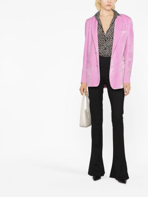 paisley-print velvet blazer