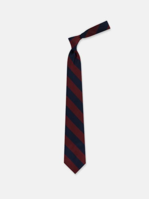 J. PRESS MADE-IN-USA NAVY & BURGUNDY GUARD STRIPE SILK REPP TIE