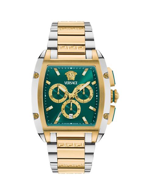 VERSACE Men's Versace Dominus Two-Tone Stainless Steel Bracelet Watch/42MM x 50MM - Green Two Tone