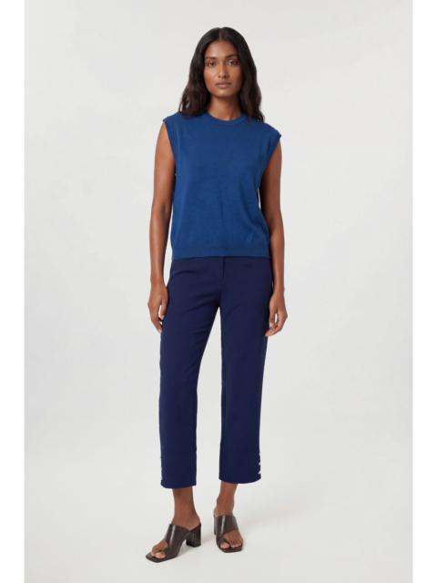 KAREN MILLEN Compact Stretch Button Detail Straight Leg Trouser