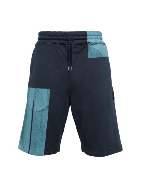 Strand colour-block cotton track shorts