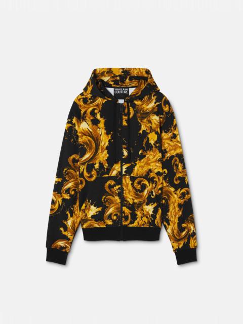 VERSACE JEANS COUTURE Printed Cotton-Jersey Zip Hoodie